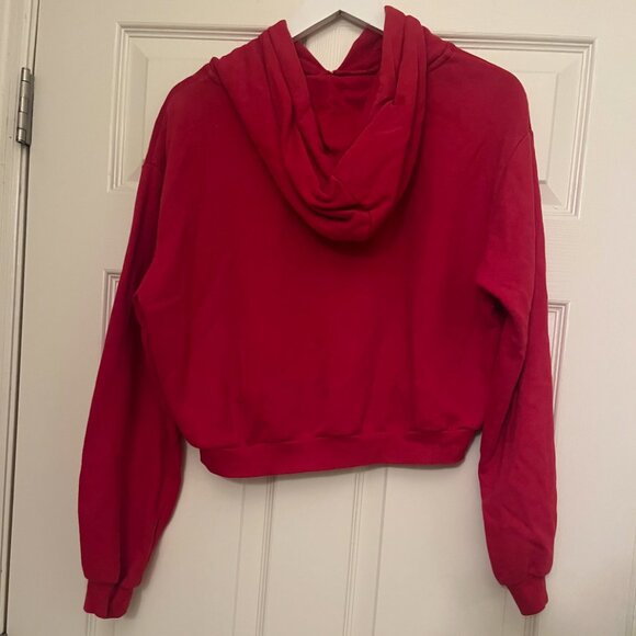 Women's Red Cropped Hoodie Sweater H&M Medium - Picture 2 of 3